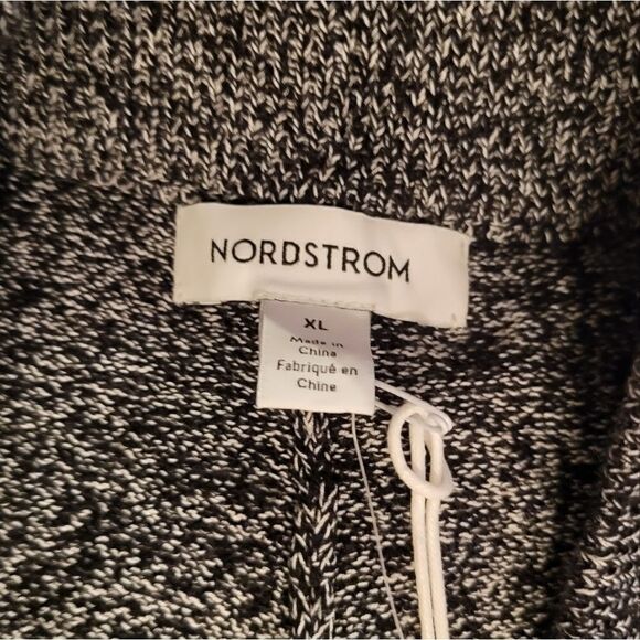 Nordstrom Pull on Wide Leg Black Heathered Women's Sweater Pant XL Pockets - Picture 3 of 5